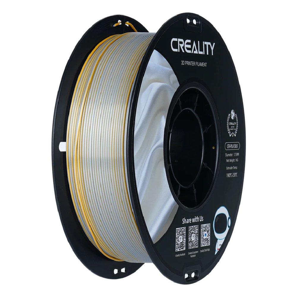 CREALITY CR-Silk PLA 3D Printing Filament, 1.75mm, 1kg - Silver Gold.