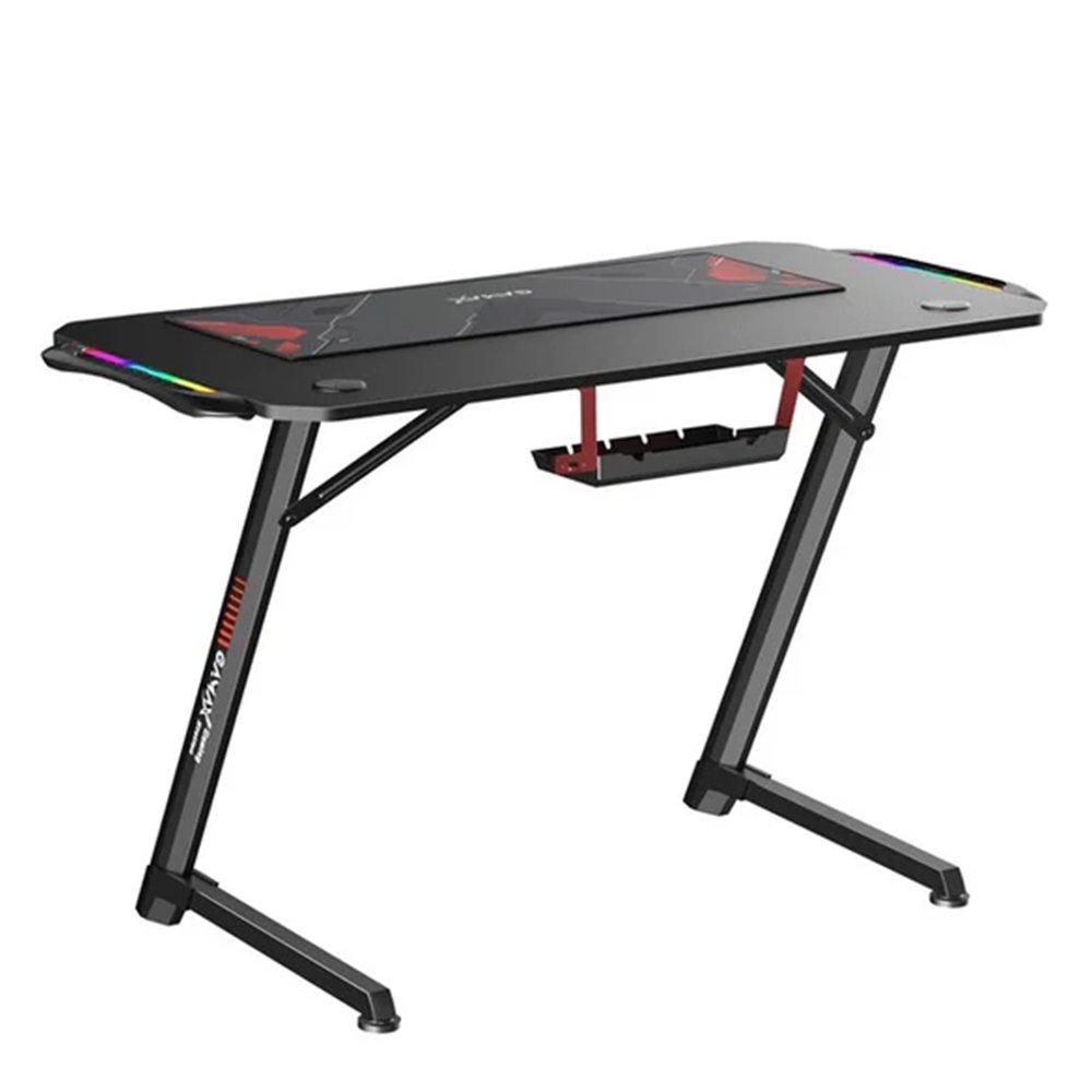 Gamax Carbon Fiber Gaming Table with RGB Light & MousePad, TD-03-B - Black