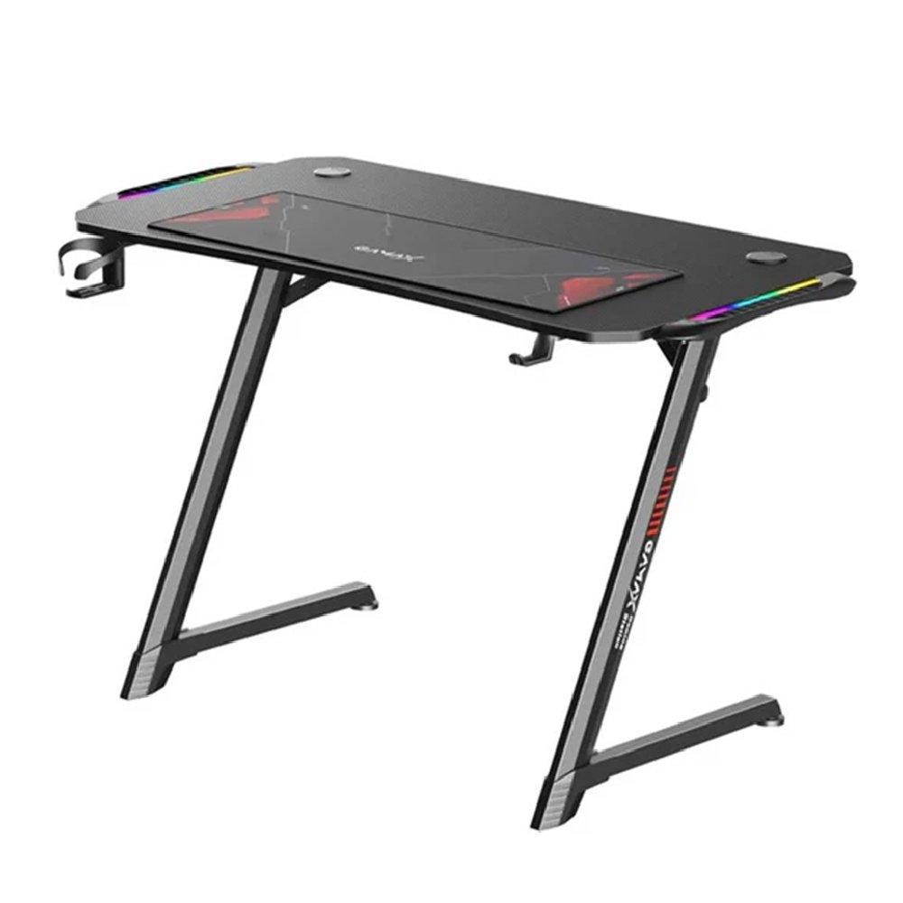 Gamax Carbon Fiber Gaming Table with RGB Light & MousePad, TD-03-B - Black