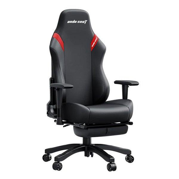 ANDASEAT Luna Pro Fabric Gaming Chair with Footrest - Black/Red
