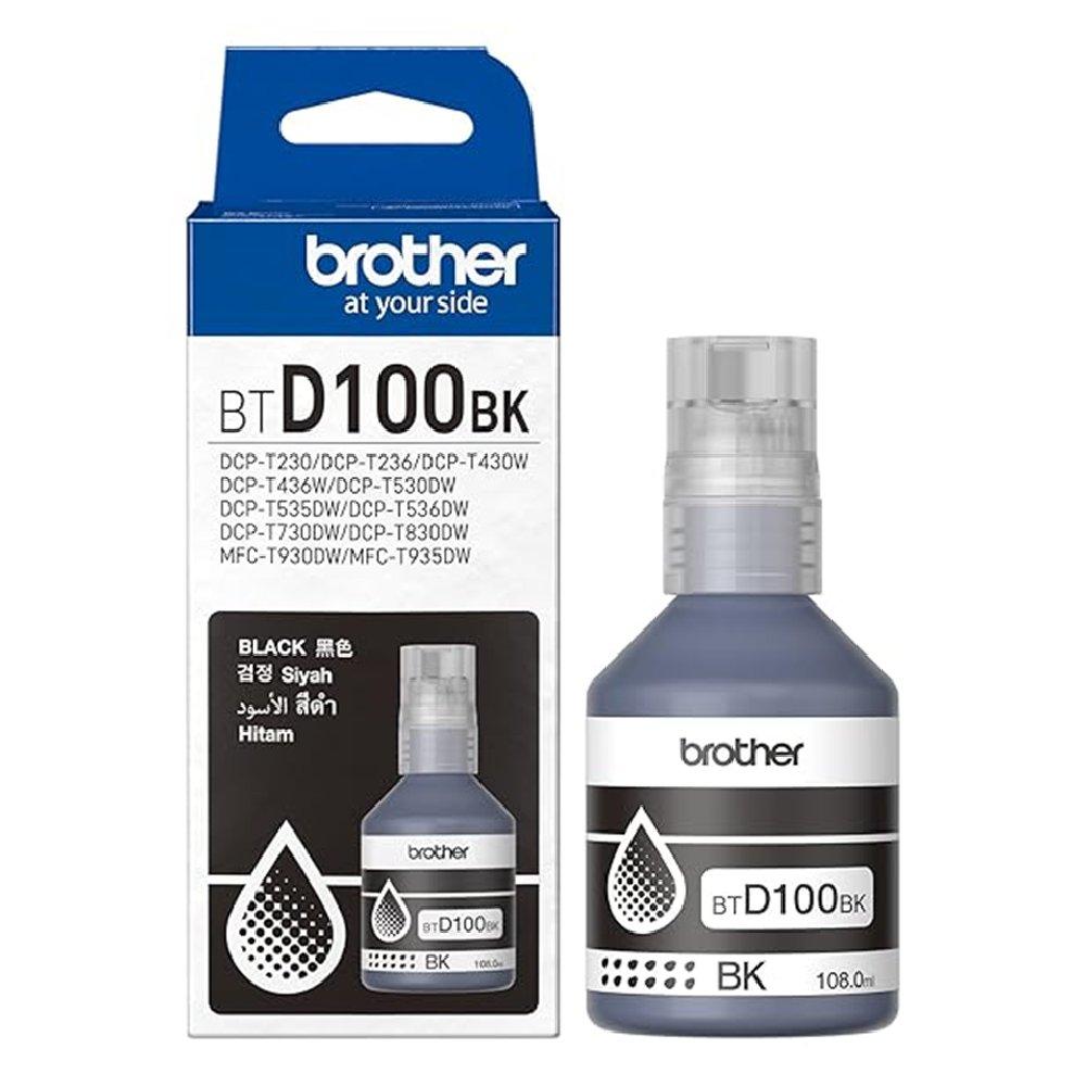 Brother Genuine High Yield Black Ink Bottle, 7500 Page, BTD100BK