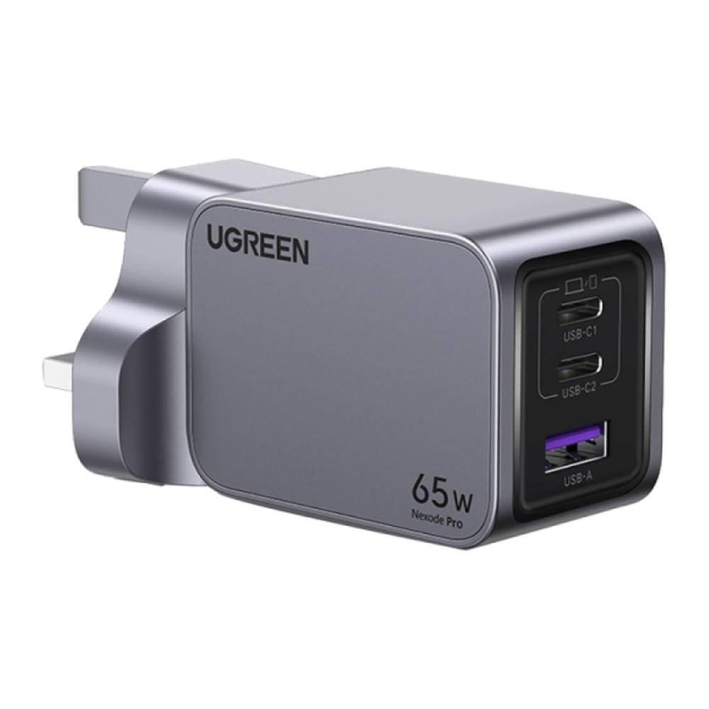 شاحن سريع  نيكسود برو 65 واط 3 منافذ جان من ، X755 - رمادي