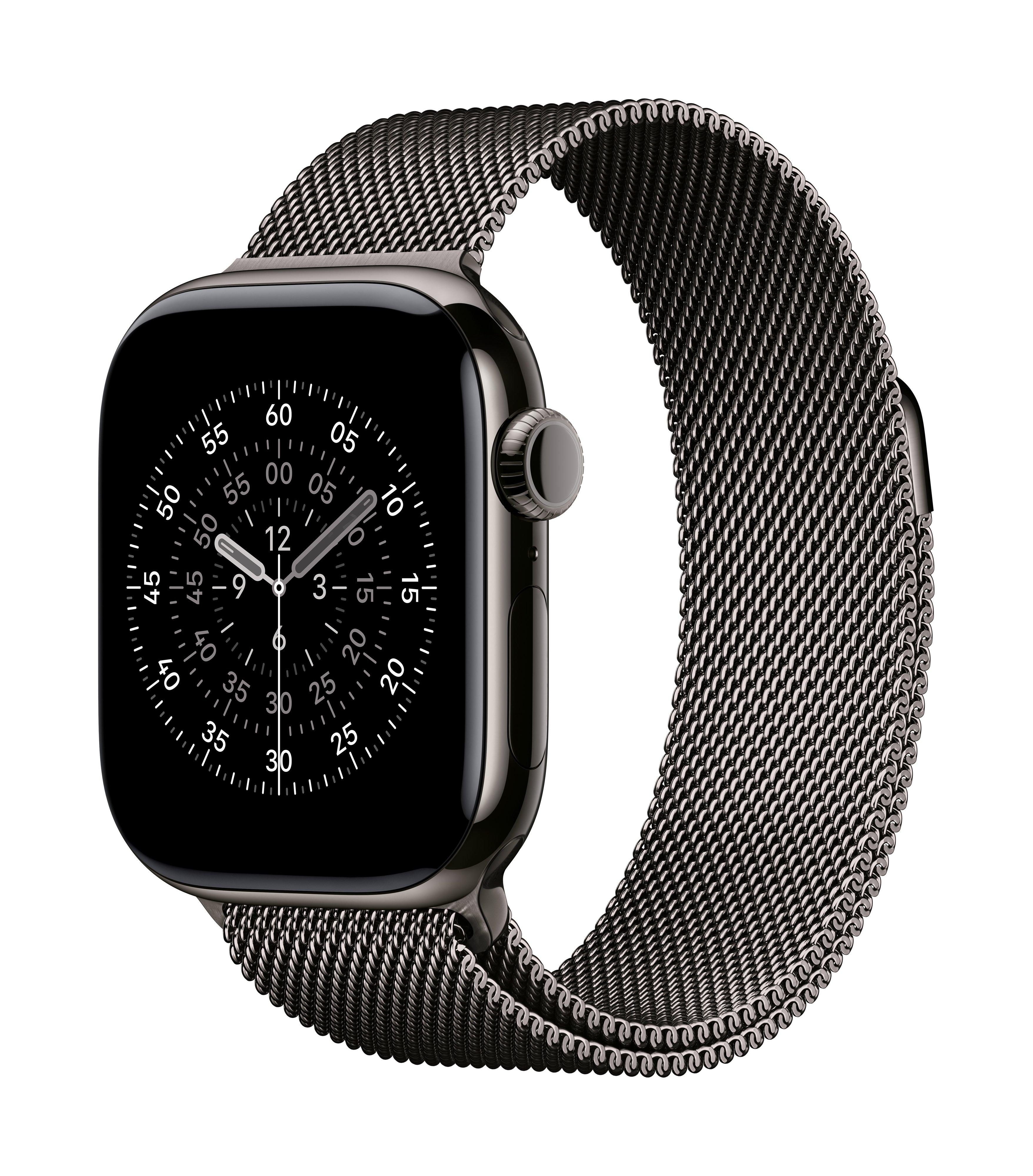 Apple Watch Series 11 GPS + Cellular 42mm Slate Titanium Case with Slate Milanese Loop