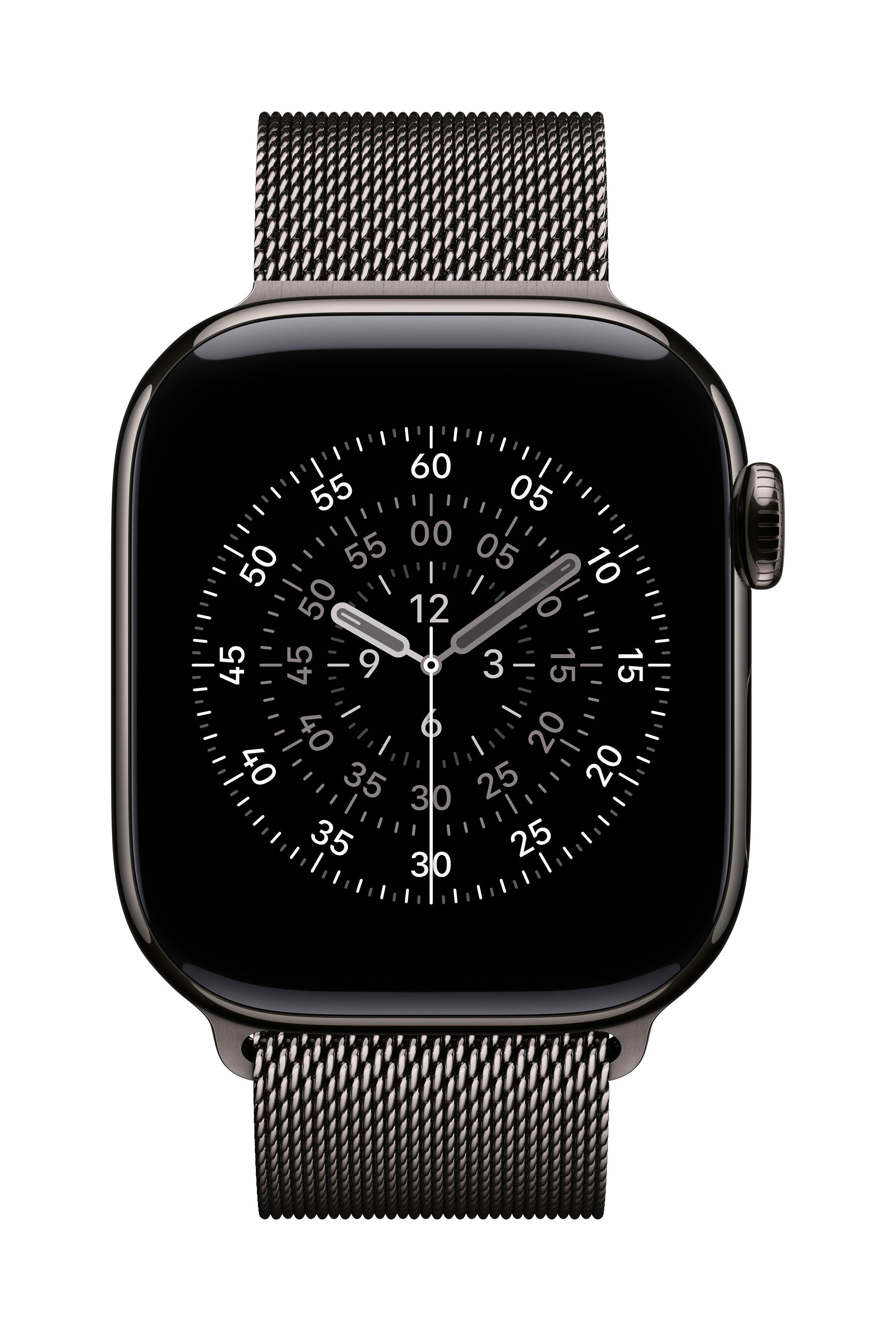 Apple Watch Series 11 GPS + Cellular 42mm Slate Titanium Case with Slate Milanese Loop