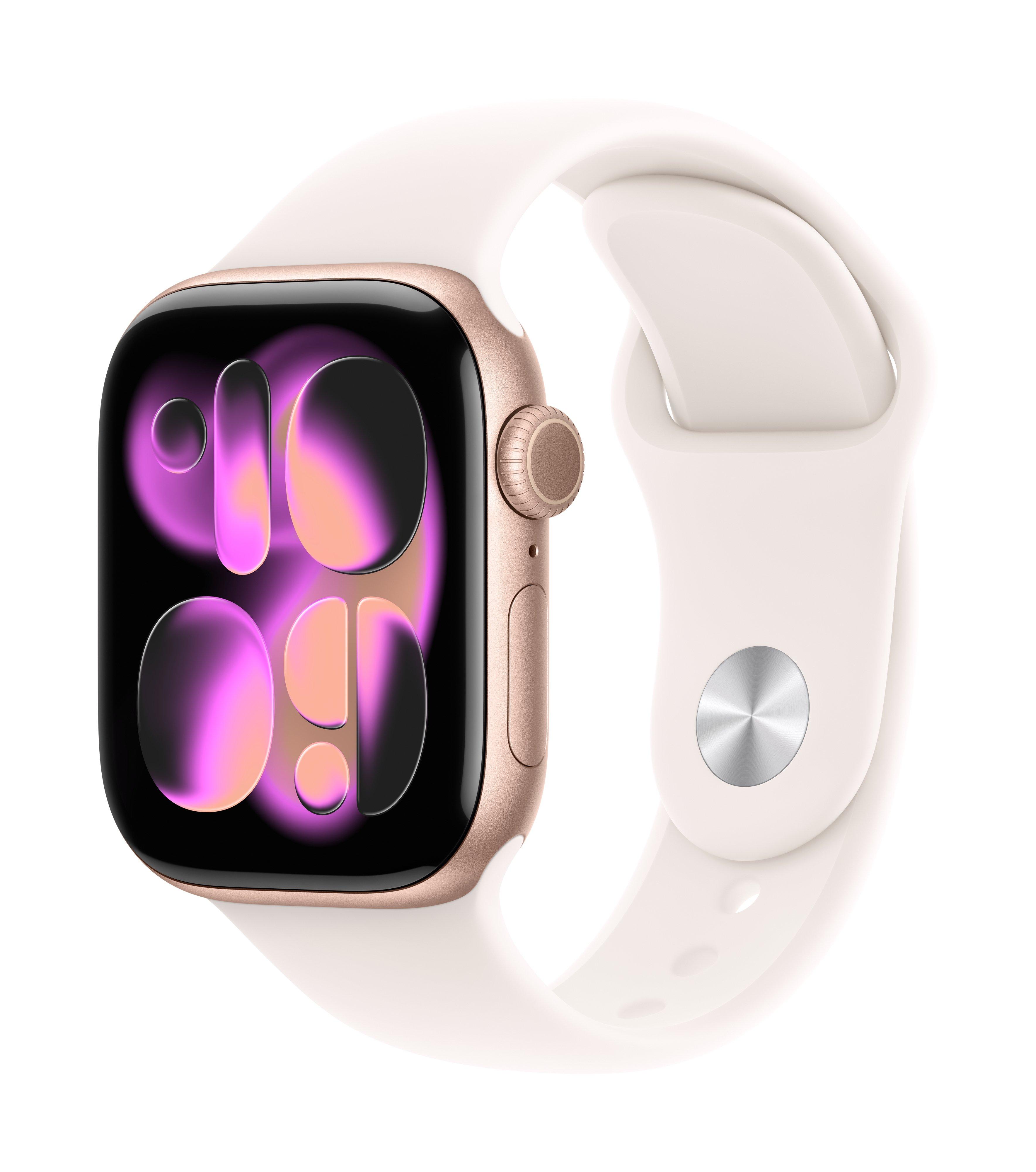 Apple Watch Series 11 GPS + Cellular 46mm Rose Gold Aluminium Case with Light Blush Sport Band - M/L