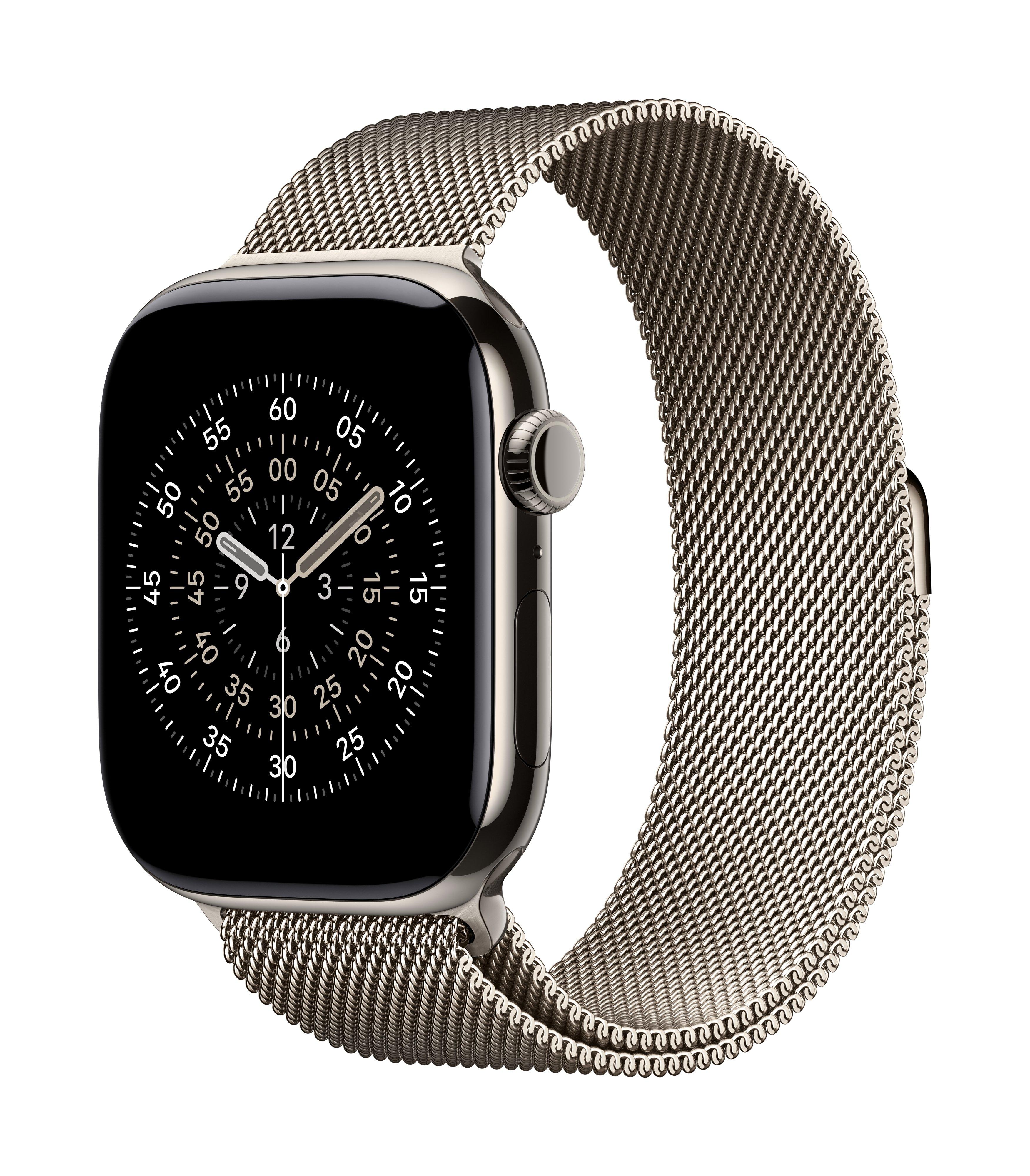 Apple Watch Series 11 GPS + Cellular 46mm Natural Titanium Case with Natural Milanese Loop - S/M