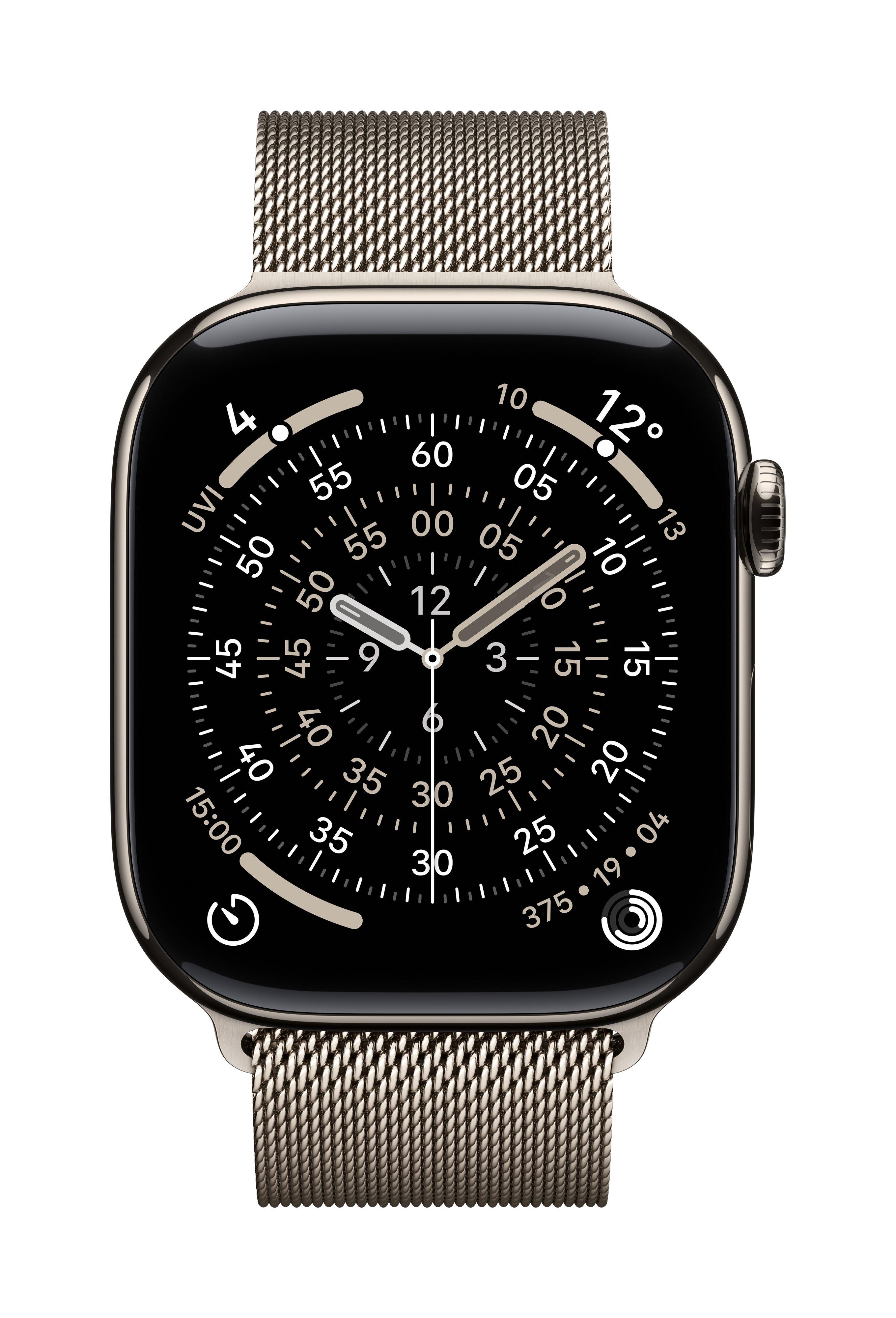 Apple Watch Series 11 GPS + Cellular 46mm Natural Titanium Case with Natural Milanese Loop - S/M