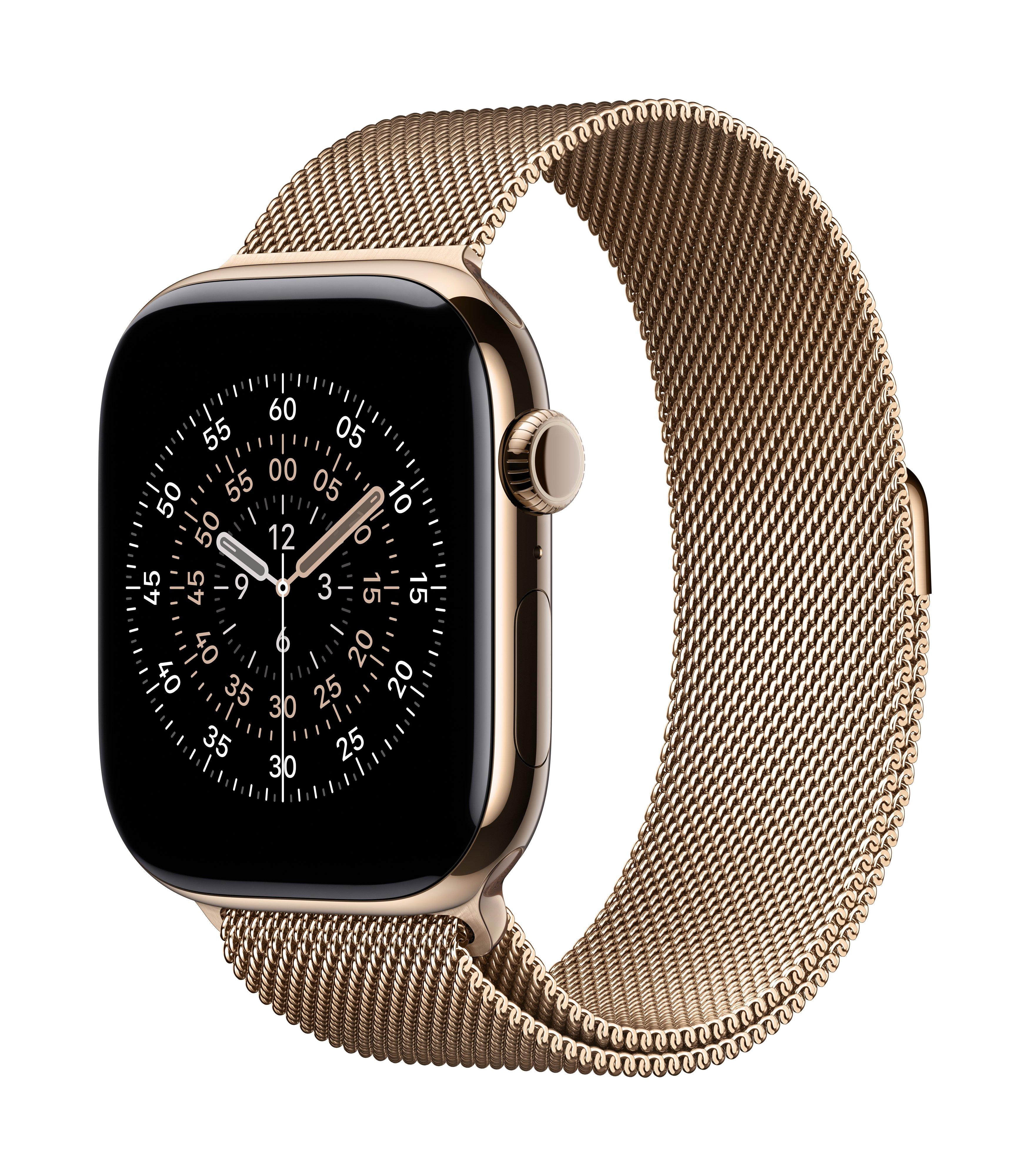 Apple Watch Series 11 GPS + Cellular 46mm Gold Titanium Case with Gold Milanese Loop - M/L