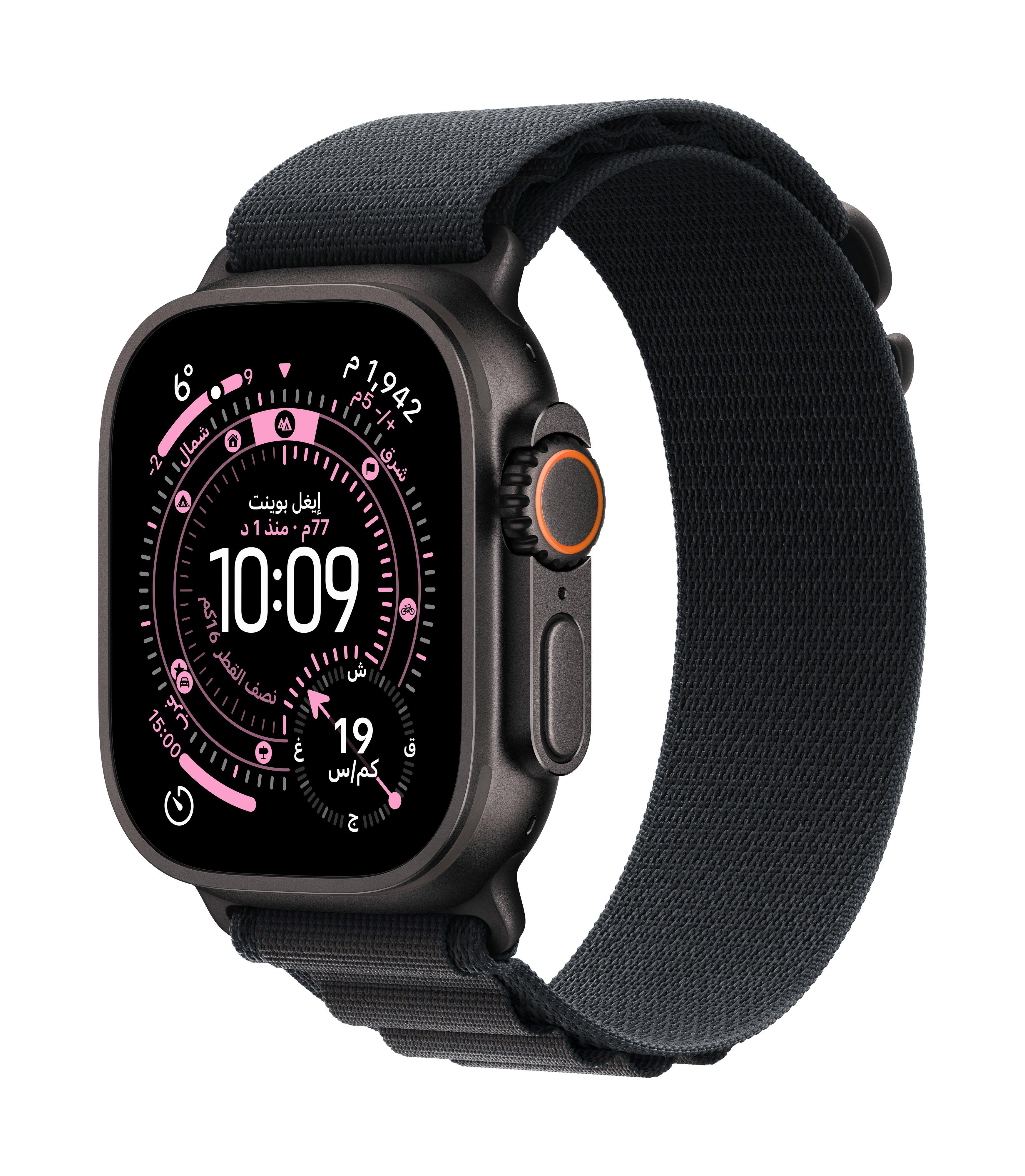 Apple Watch Ultra 3 GPS + Cellular 49mm Black Titanium Case with Black Alpine Loop - Large