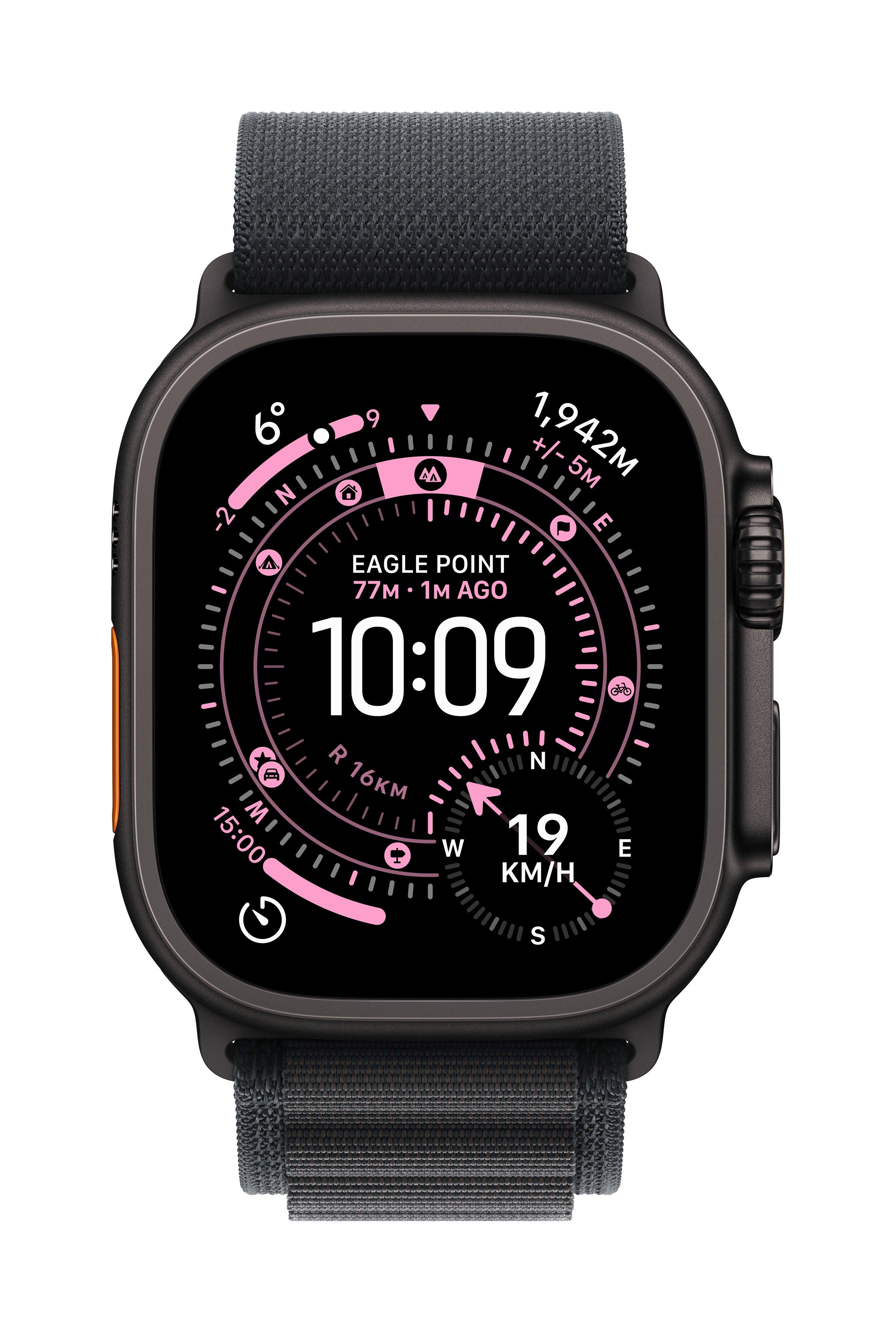 Apple Watch Ultra 3 GPS + Cellular 49mm Black Titanium Case with Black Alpine Loop - Large