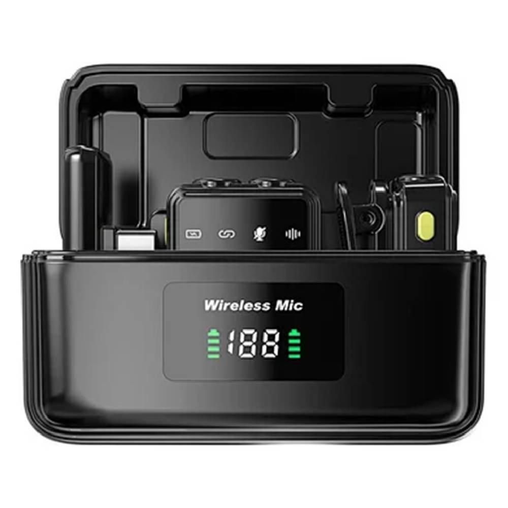 WiWU Bluetooth Lavalier Mic Type-C & iOS Plug, Wi-WM005 - Black