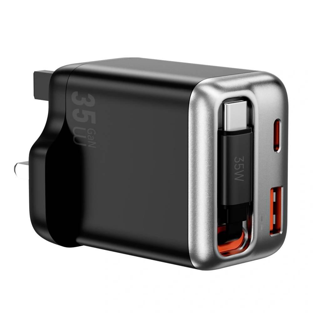واي وو WiWU Helix Faster Charger PD35w With Built In Retractable Cable 35W