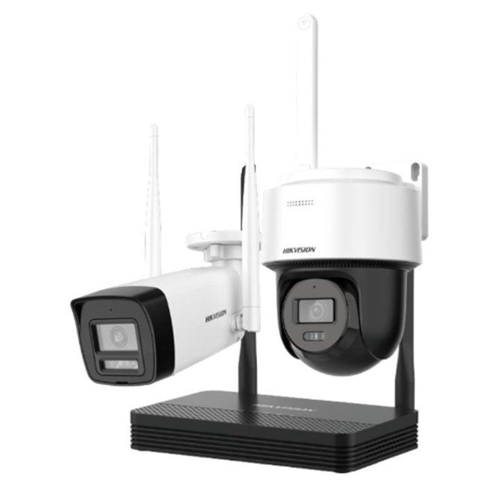 Hik Vision 4MP H.265 One Bullet + One PTDome Wi-Fi NVS Security Camera, NKS424W03H - White