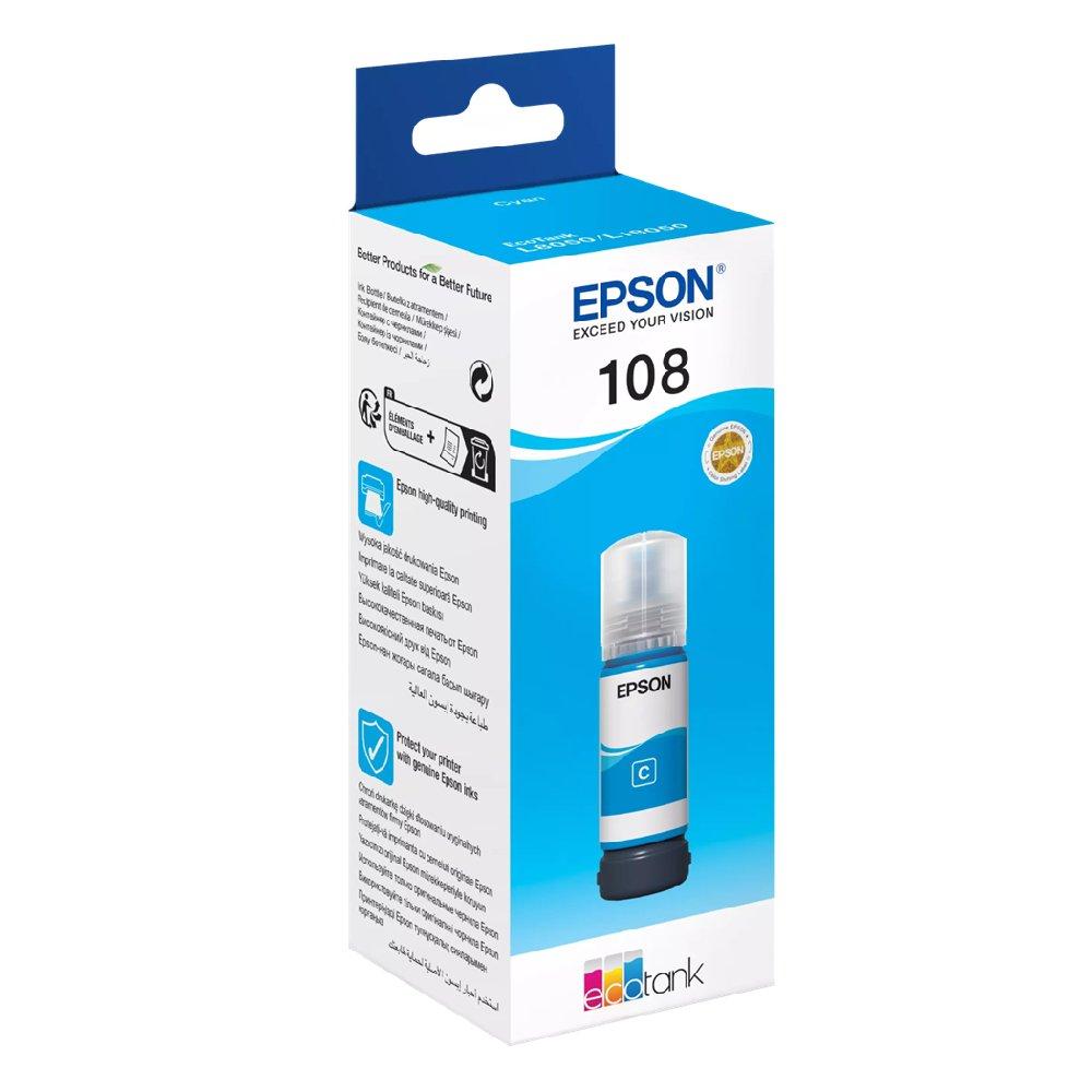 EPSON 108 EcoTank Cyan ink bottle, ECO-108