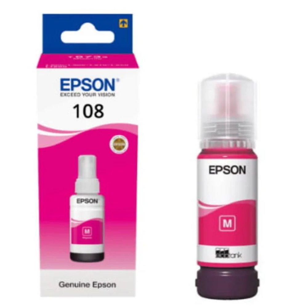 EPSON 108 EcoTank Magenta Ink bottle, ECO-108