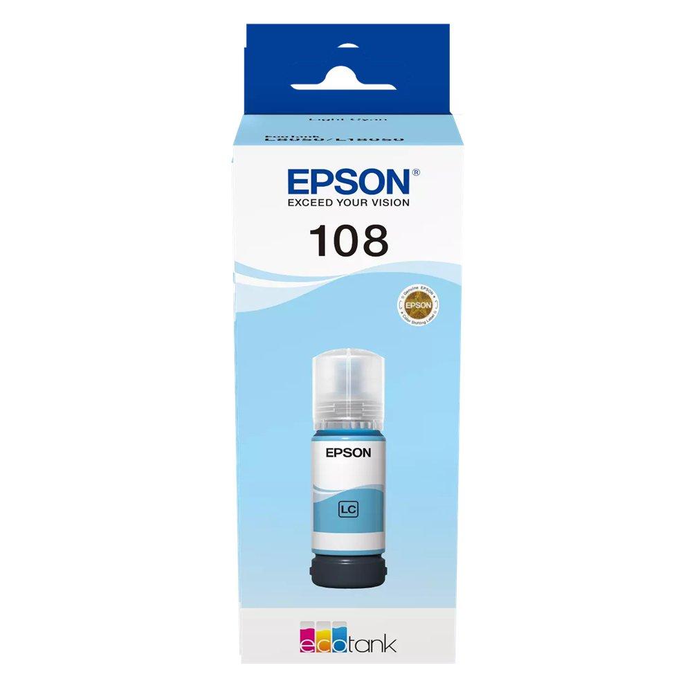 EPSON 108 EcoTank Light Cyan ink bottle, ECO-108