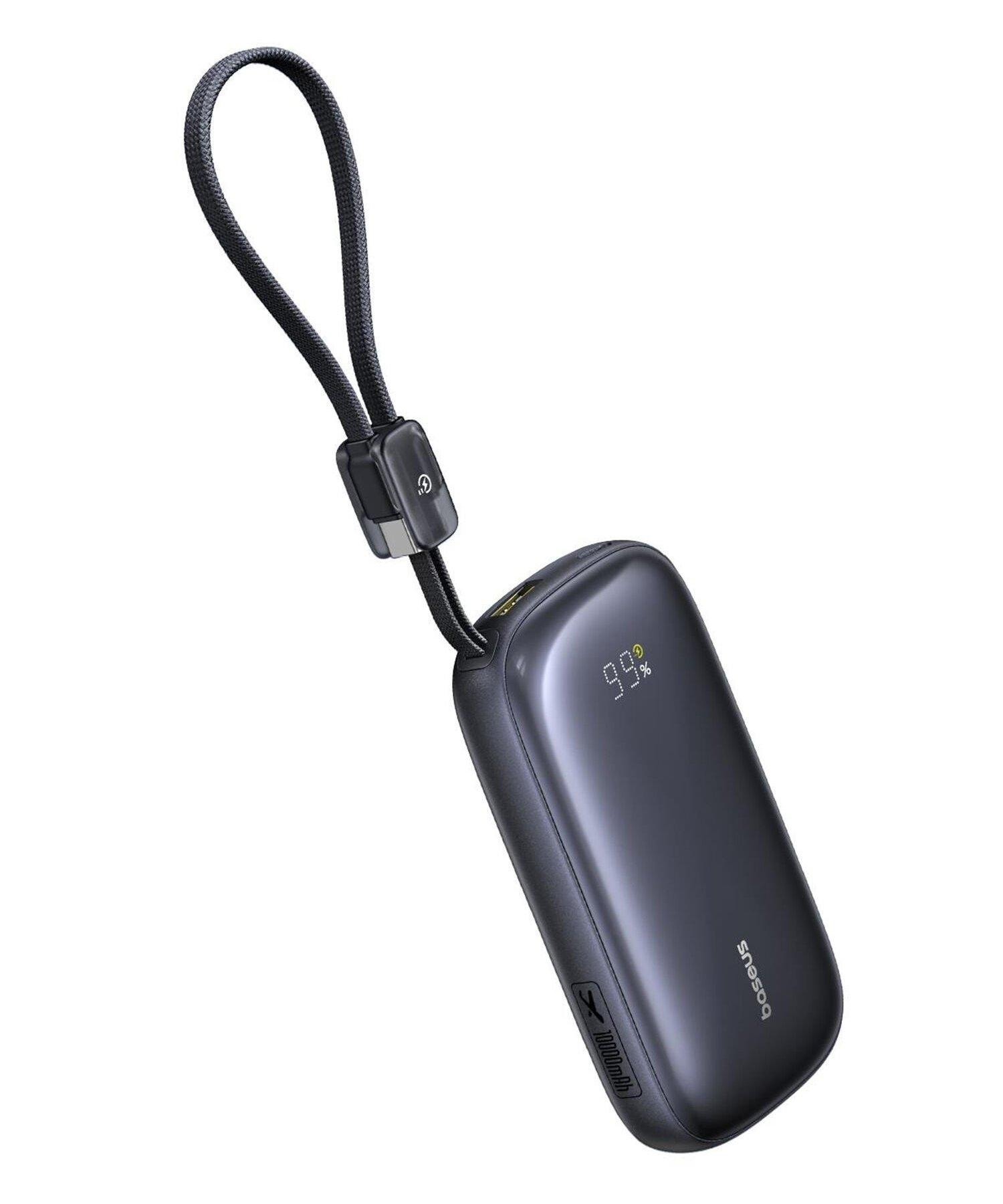 Baseus EnerFill FC21 QPow 3 Ultra Power Bank, 10000 mAh, 45W, Detachable Cable, E0027Q00 - Cosmic Black