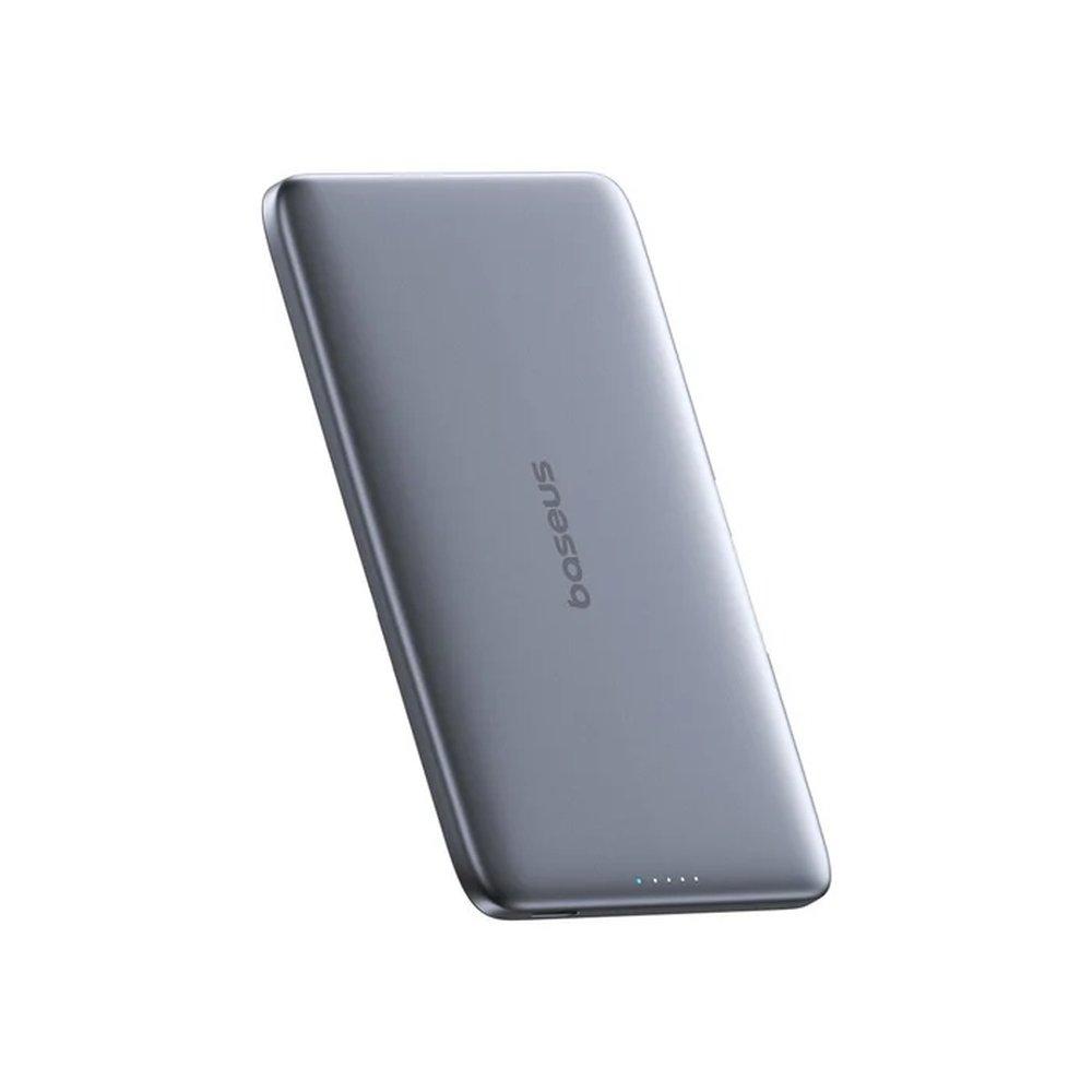 Baseus PicoGo Ultra‑Slim Magnetic Power Bank, 5000 mAh, 20W, Wireless & USB‑C Charging, P1007680C813‑00 - Grey.