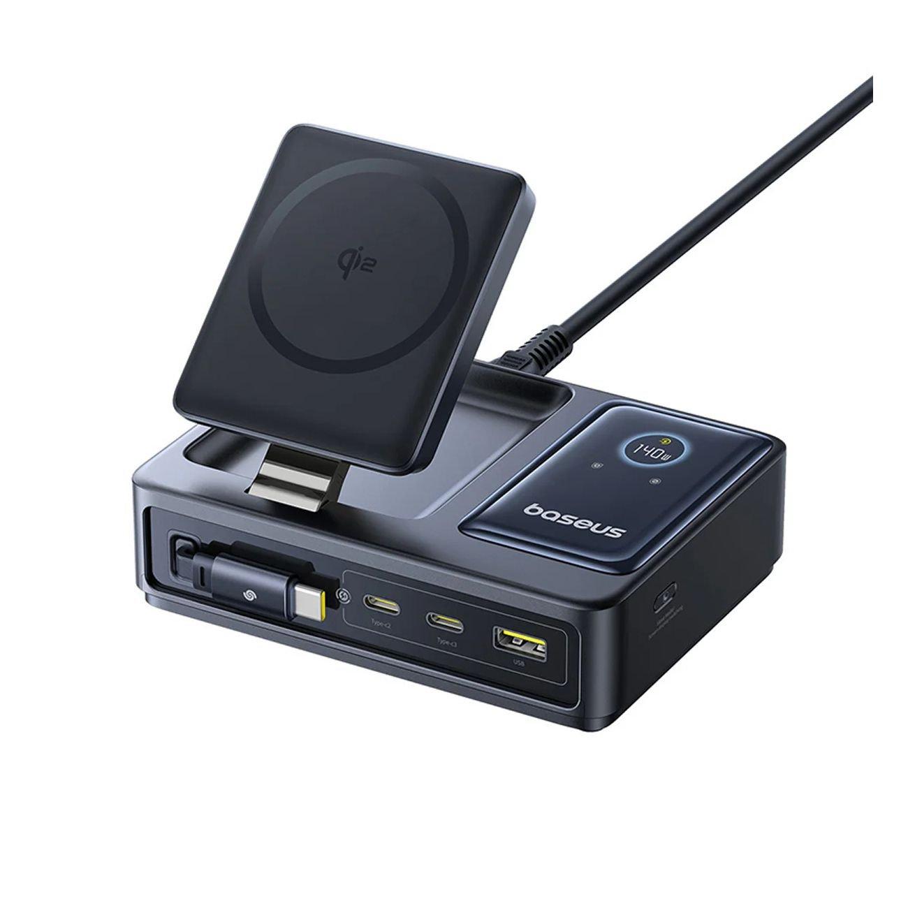 Baseus 5 in 1 Nomos Desktop Charger, 140W, Fast Charging, P10178800123-00 - Black.