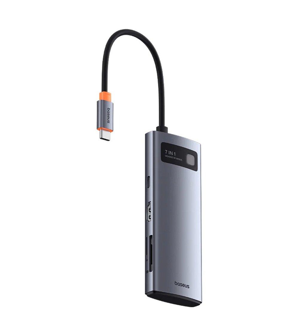 Baseus Metal Gleam 7 Port USB-C Hub Docking Station, Fast Charging, B00030708811-01 - Grey.