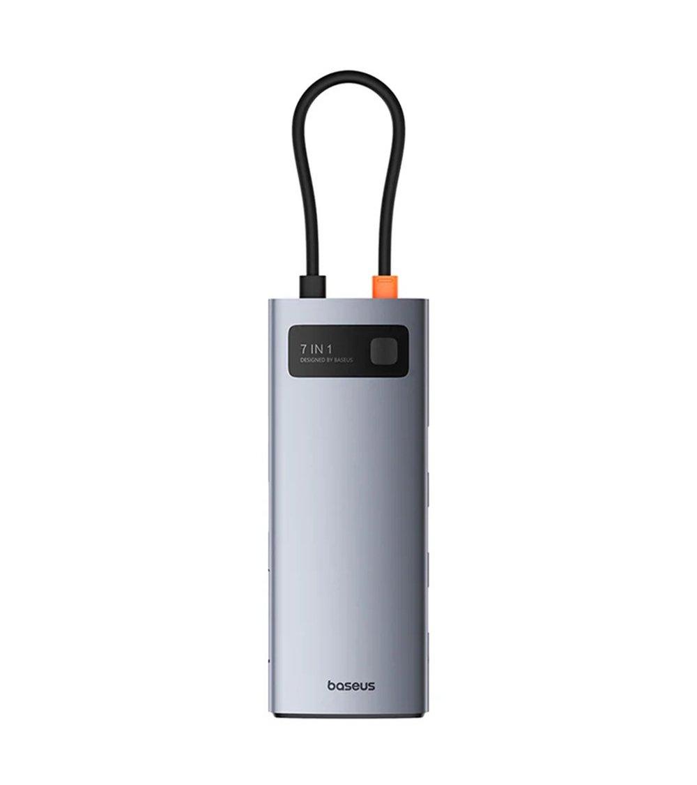 Baseus Metal Gleam 7 Port USB-C Hub Docking Station, Fast Charging, B00030708811-01 - Grey.