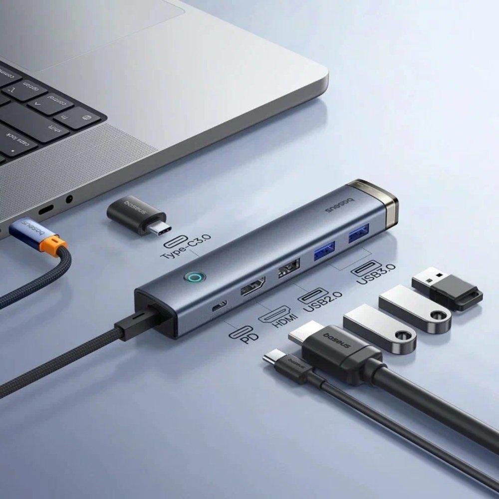 Baseus Multi Port UltraJoy Series Docking Station, Fast Charging, B00052802811-02 - Grey.