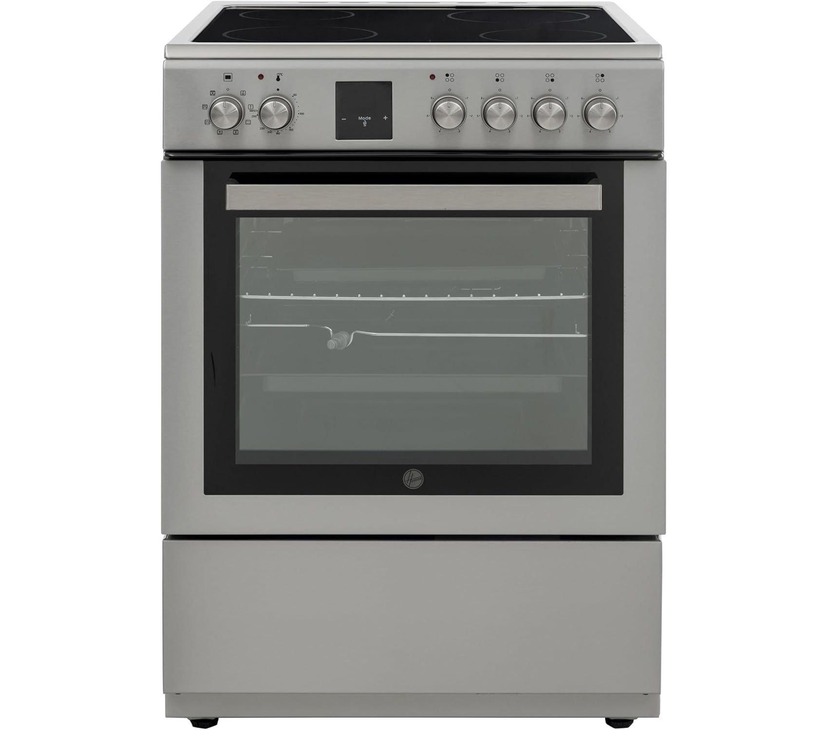 Hoover Free Standing 60x60 Cm Ceramic/Electric Cooker, HVC-V64E-SP - Silver