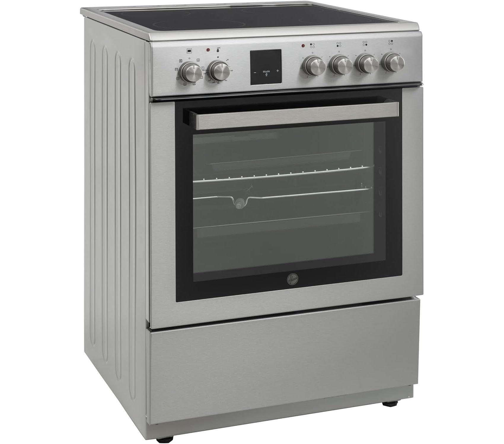 Hoover Free Standing 60x60 Cm Ceramic/Electric Cooker, HVC-V64E-SP - Silver