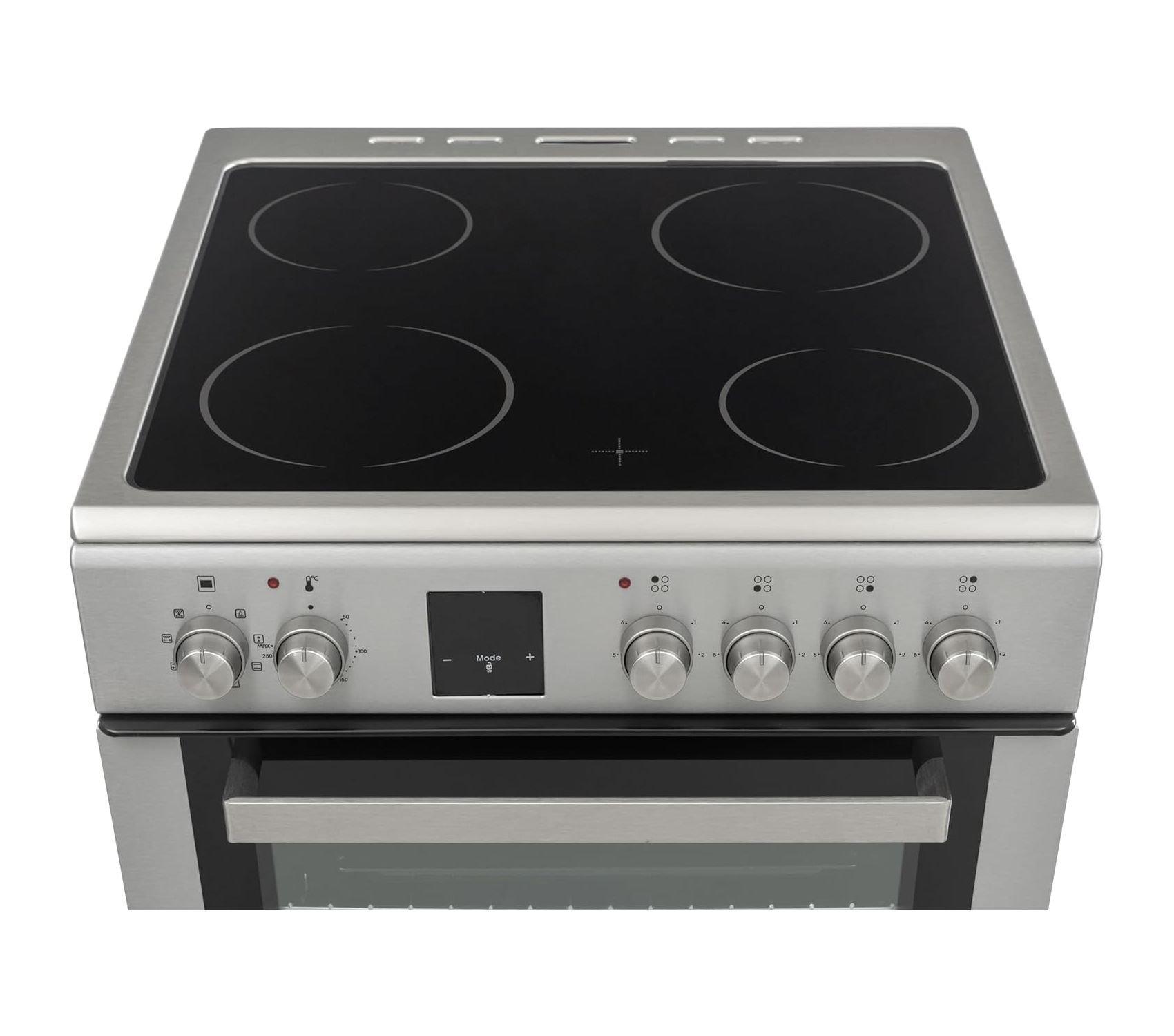 Hoover Free Standing 60x60 Cm Ceramic/Electric Cooker, HVC-V64E-SP - Silver