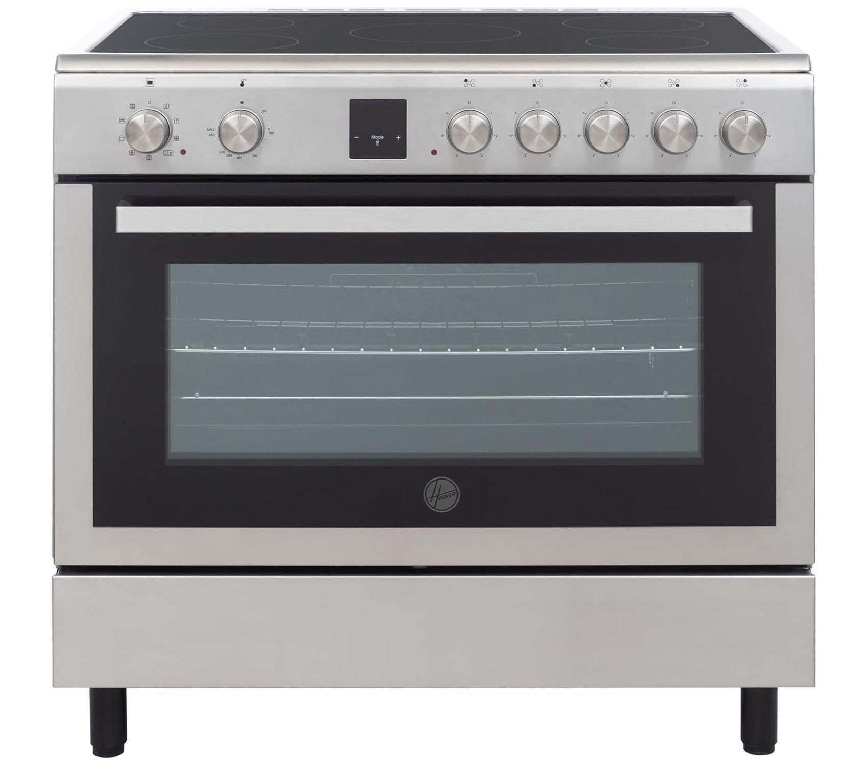 Hoover 90x60 CM Ceramic Cooker, Fully Electric, HVC-V95E-S - Silver