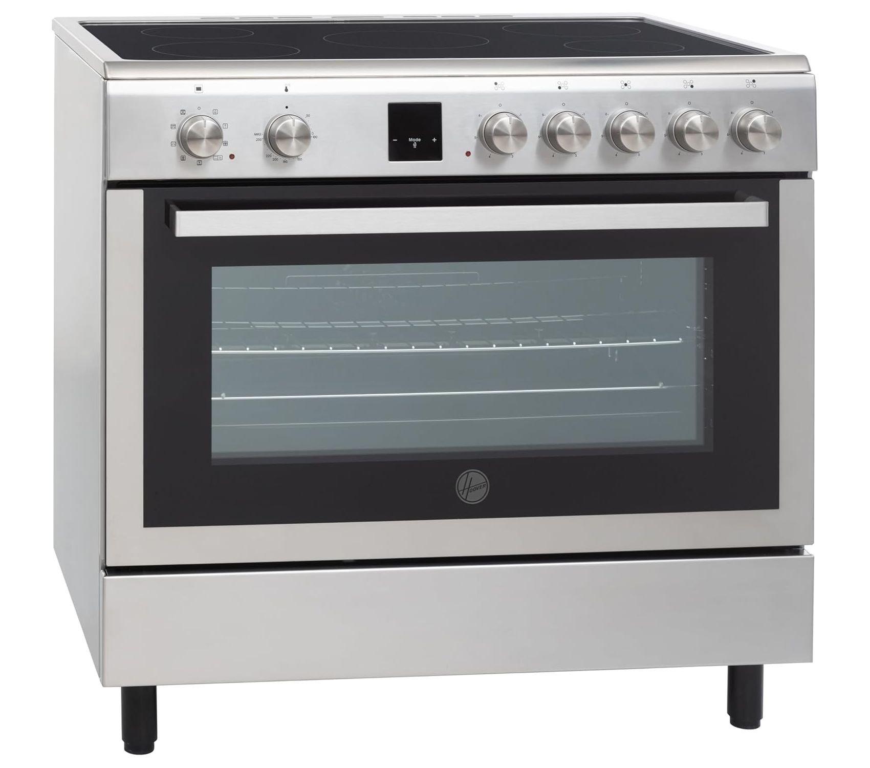 Hoover 90x60 CM Ceramic Cooker, Fully Electric, HVC-V95E-S - Silver
