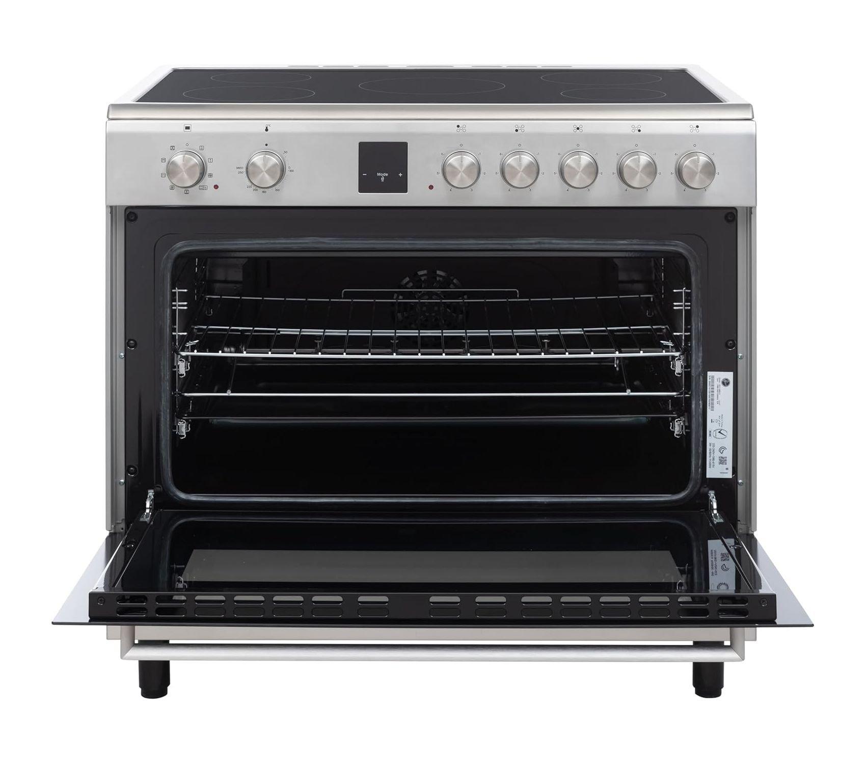 Hoover 90x60 CM Ceramic Cooker, Fully Electric, HVC-V95E-S - Silver