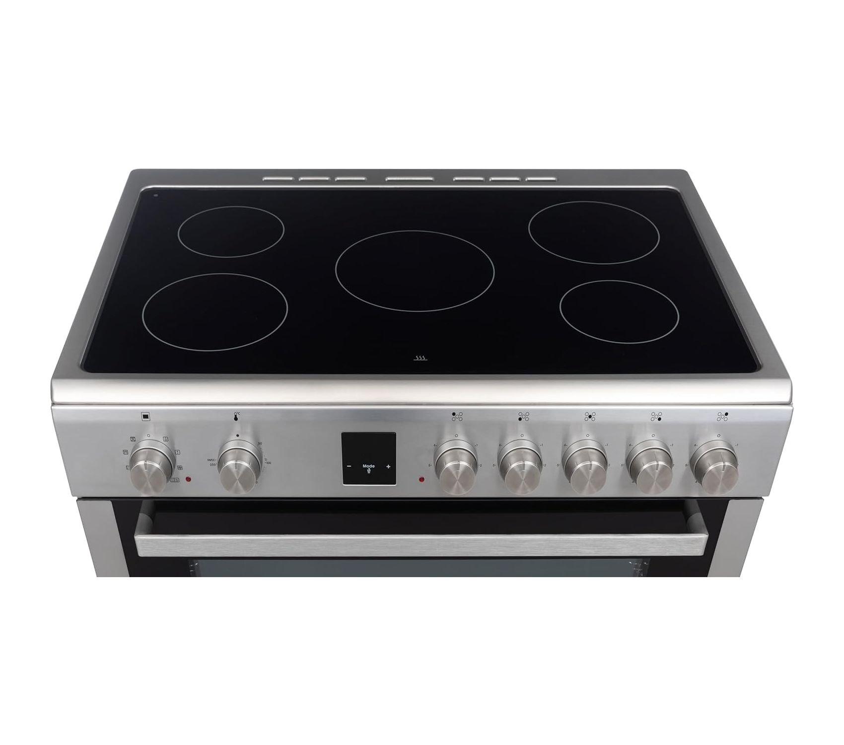 Hoover 90x60 CM Ceramic Cooker, Fully Electric, HVC-V95E-S - Silver