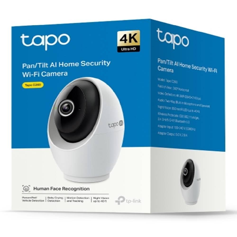 Tp-Link Pan/Tilt AI Home Security Wi-Fi Camera, Tapo C260 - White.