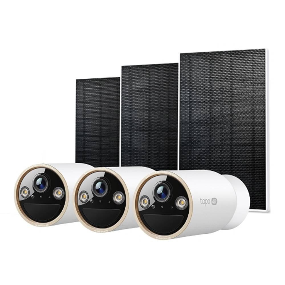 طقم كاميرا مراقبة تعمل بالطاقة الشمسية من تي بي لينك بدقة 4كيه و8 ميجابكسل - أبيض