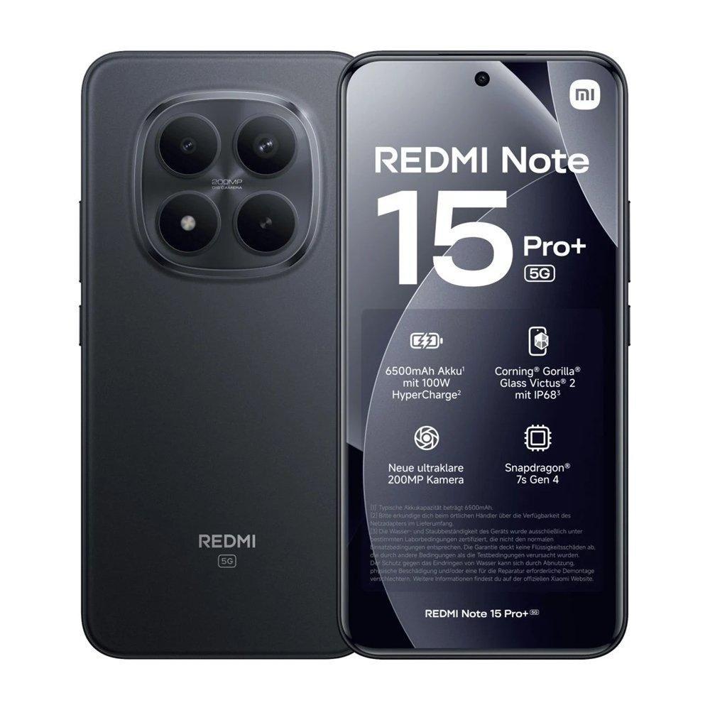Xiaomi Redmi Note 15 Pro+ 5G Phone, Snapdragon 7s Gen 3, 12GB, 512GB, 6.83" AMOLED display - Black