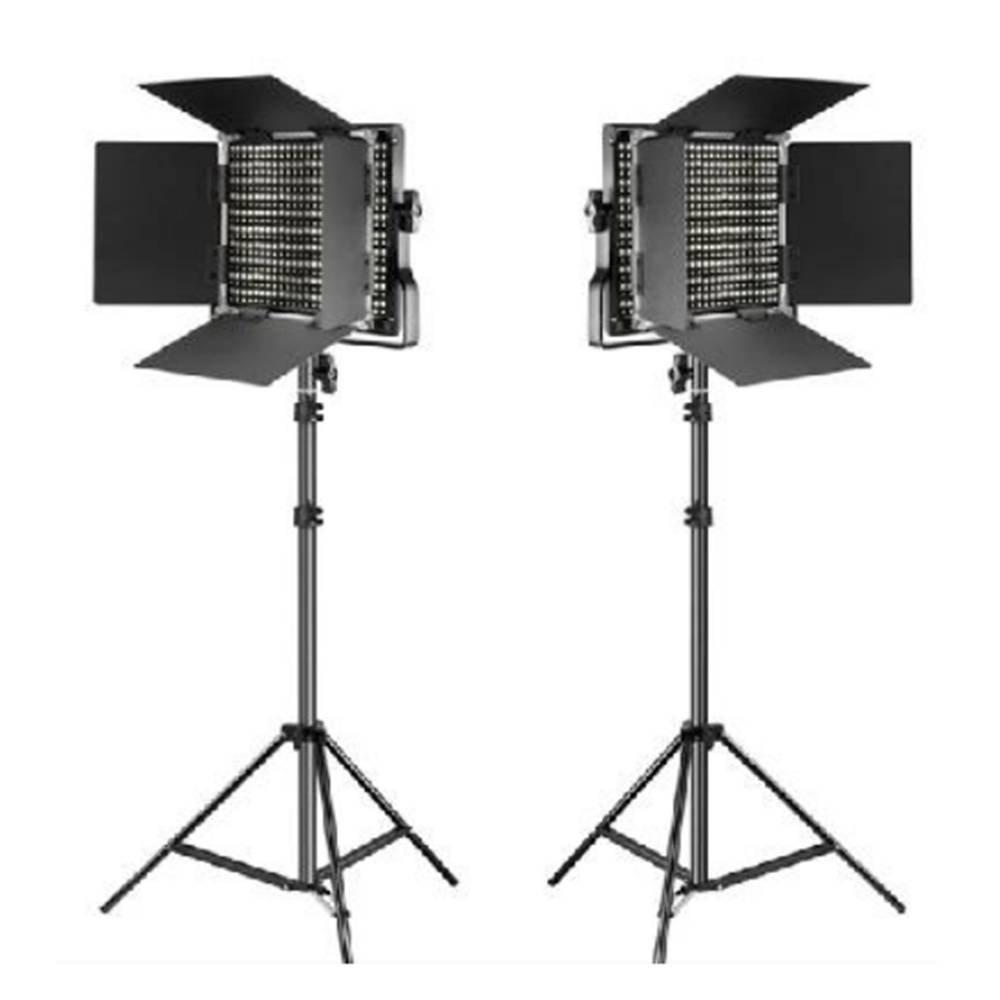 Neewer 2 Pack NL660 Bi-Color 660 LED Video Light, Stand Kit and Bag, 90101385- Black 
