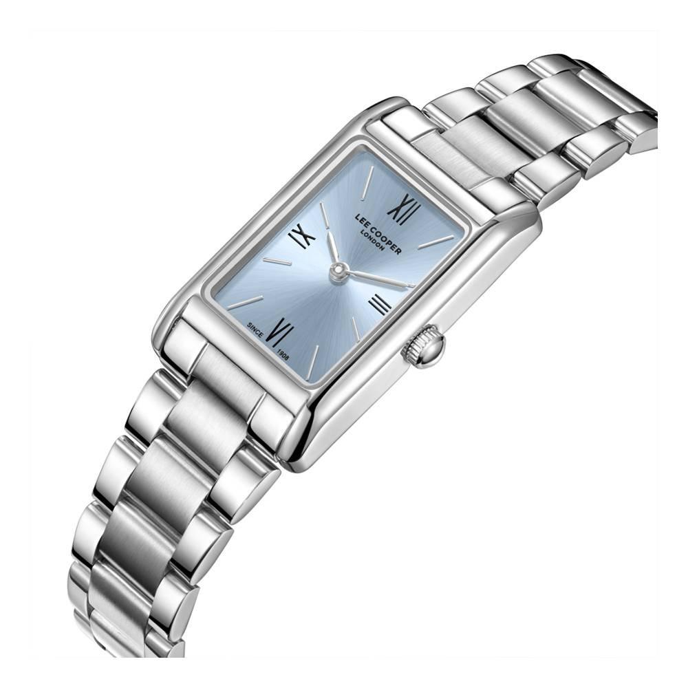 LEE COOPER Women's Analog Blue Dial Watch,  LC08300.300 - Silver