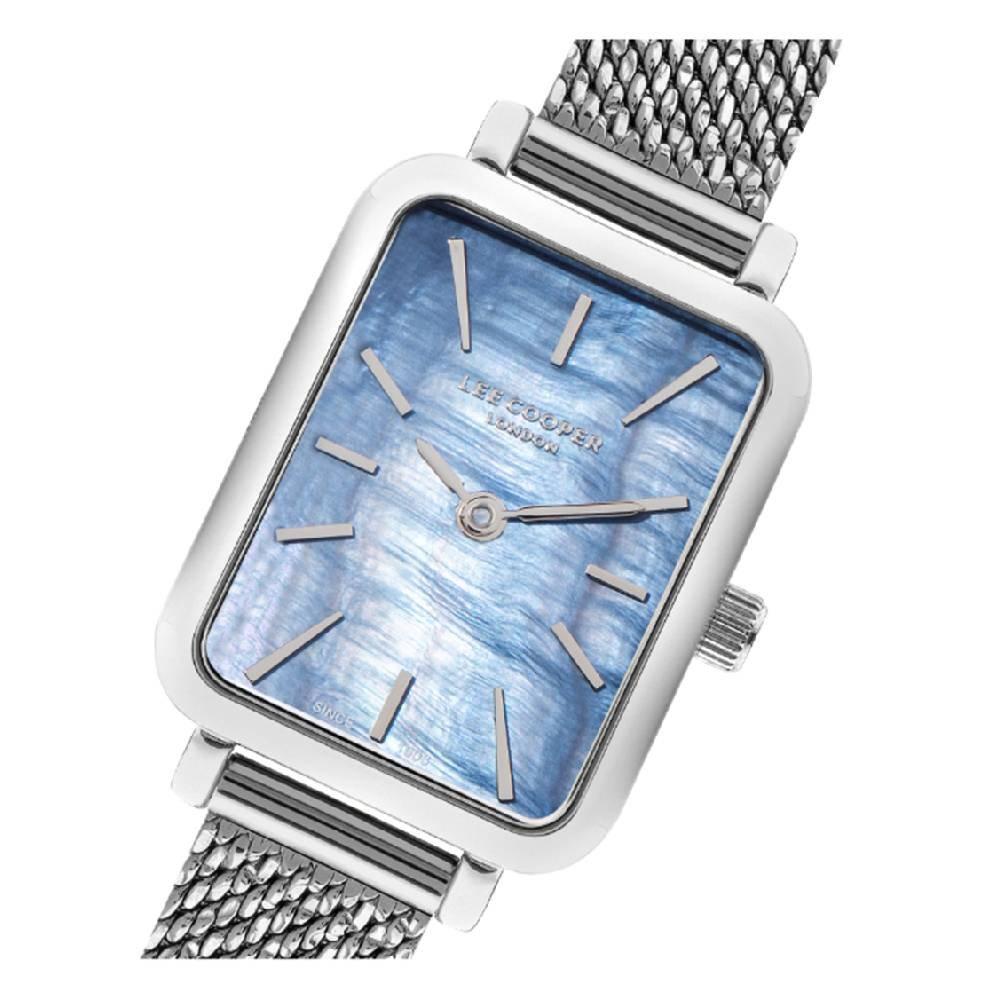 Lee Cooper Women's Analog Blue Mop Dial Watch, LC07815.390 - Silver
