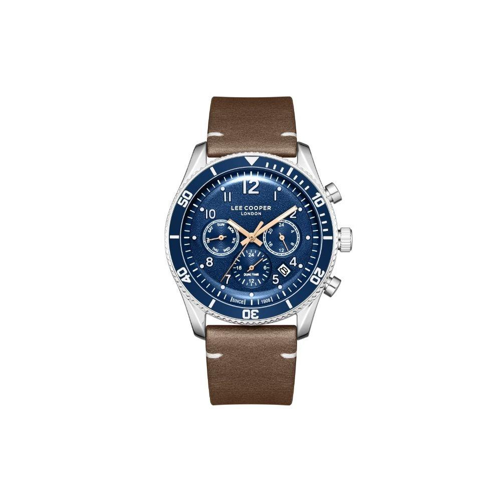 ساعة رجالية لي كوبر متعددة الوظائف بقرص أزرق داكن – LC08260.394