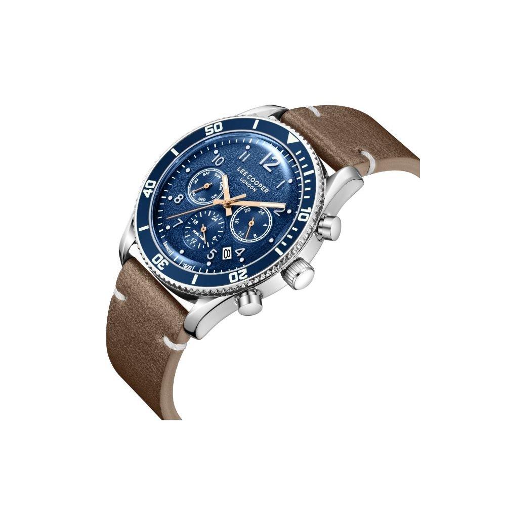 ساعة رجالية لي كوبر متعددة الوظائف بقرص أزرق داكن – LC08260.394