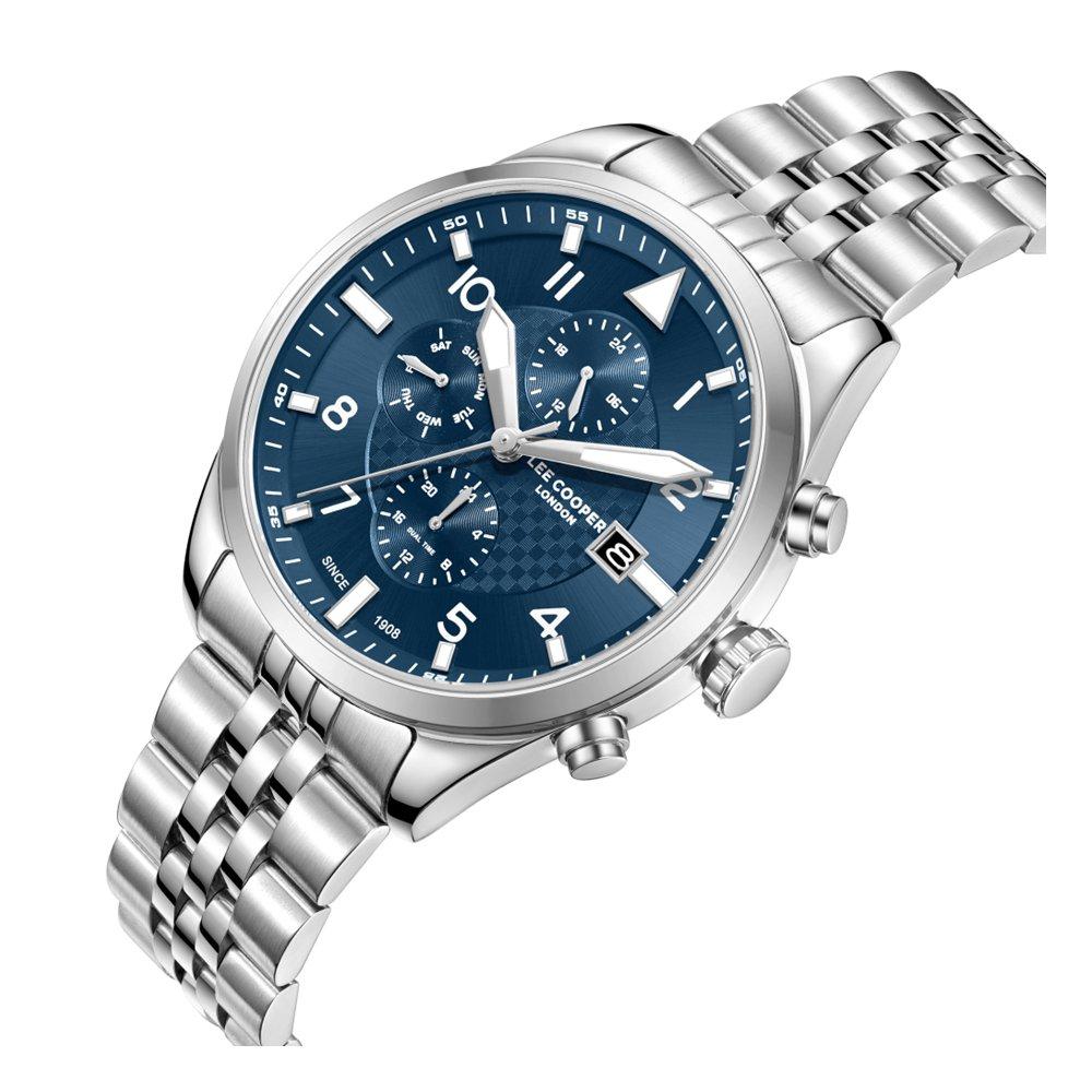 ساعة لي كوبر للرجال، متعددة الوظائف، 41 مم، LC08318.390  - أزرق
