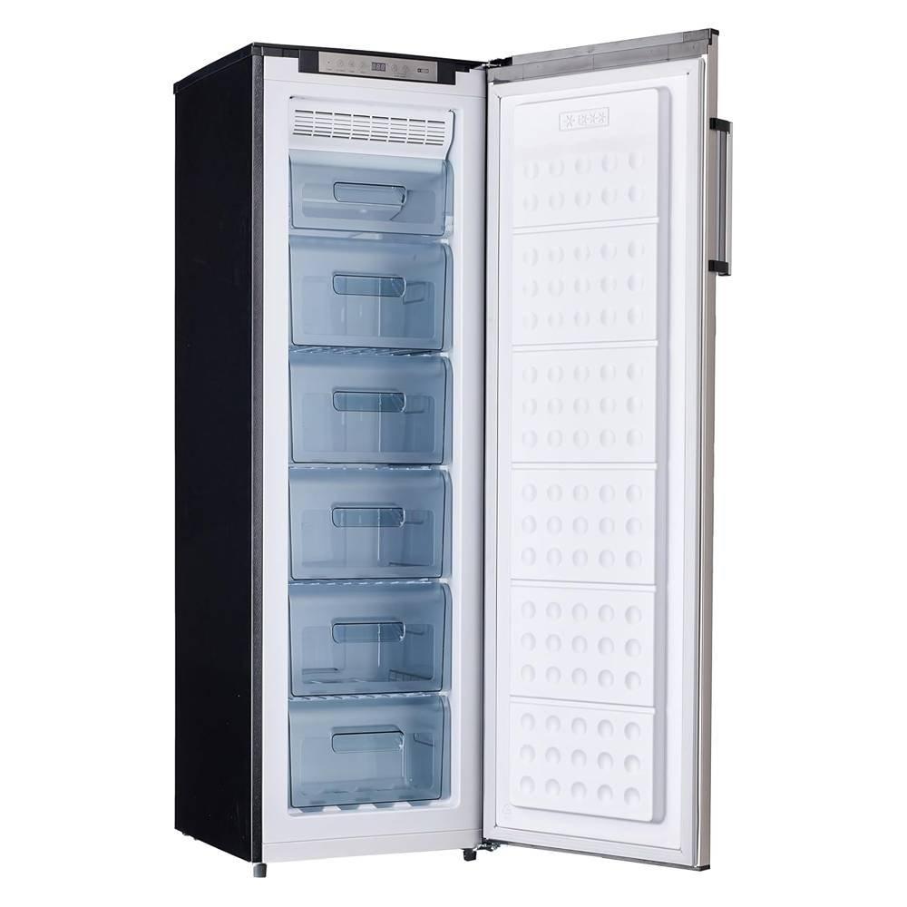 فريزر هوفر عمودي سعة 188 لترًا، 6.6 قدم مكعب، HSF-K245-S - فضي