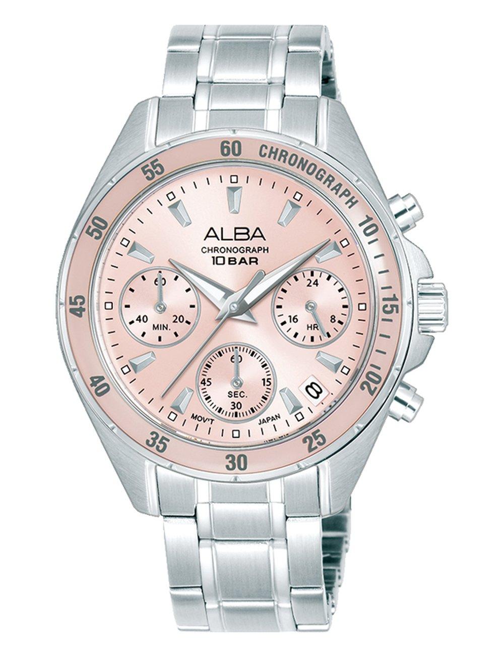 Set Alba Women's Watch, Analogue, Metal Strap, 36mm, AT3K95X1 - Silver