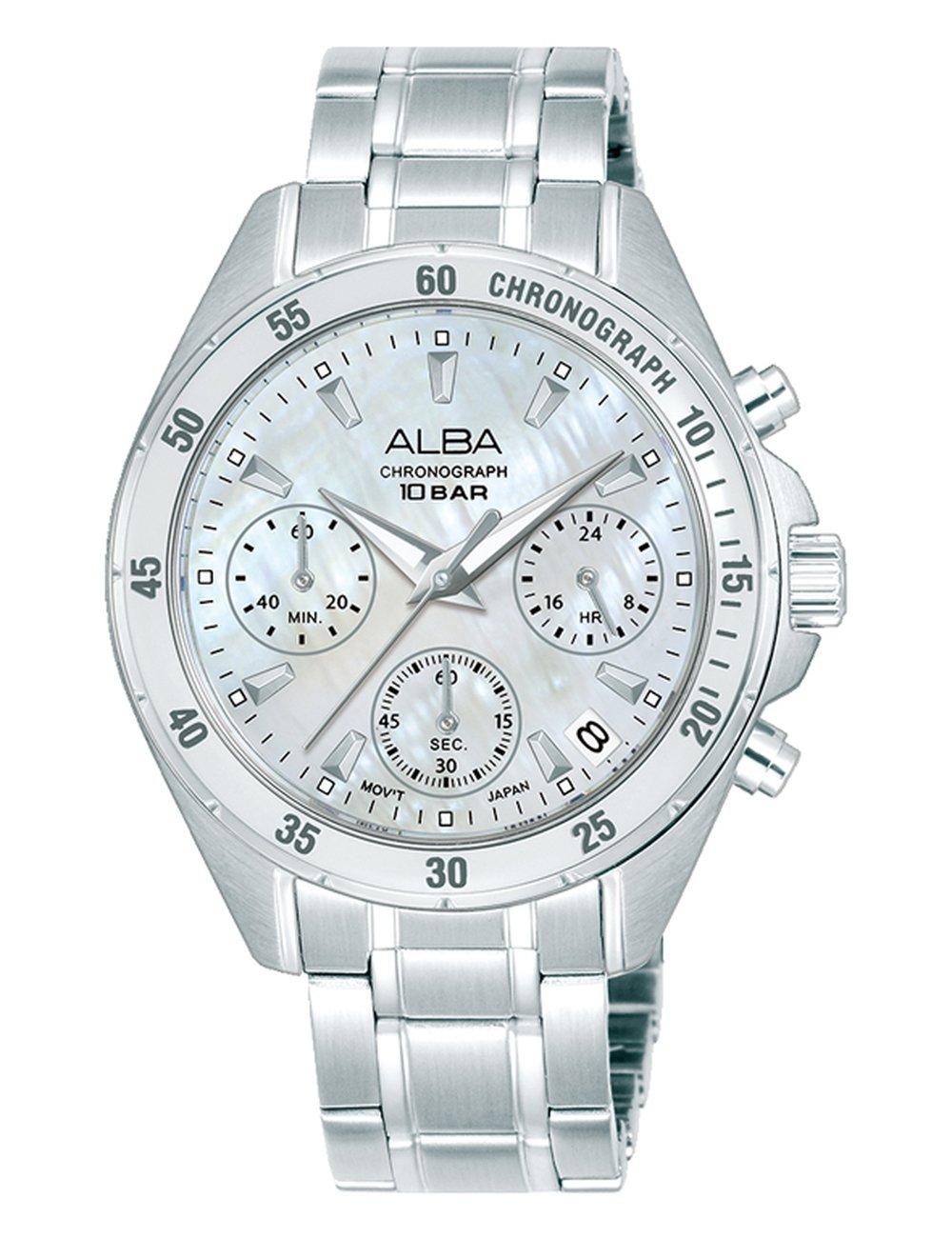 Set Alba Women's Watch, Analogue, Metal Strap, 36mm, AT3K97X1 - Silver