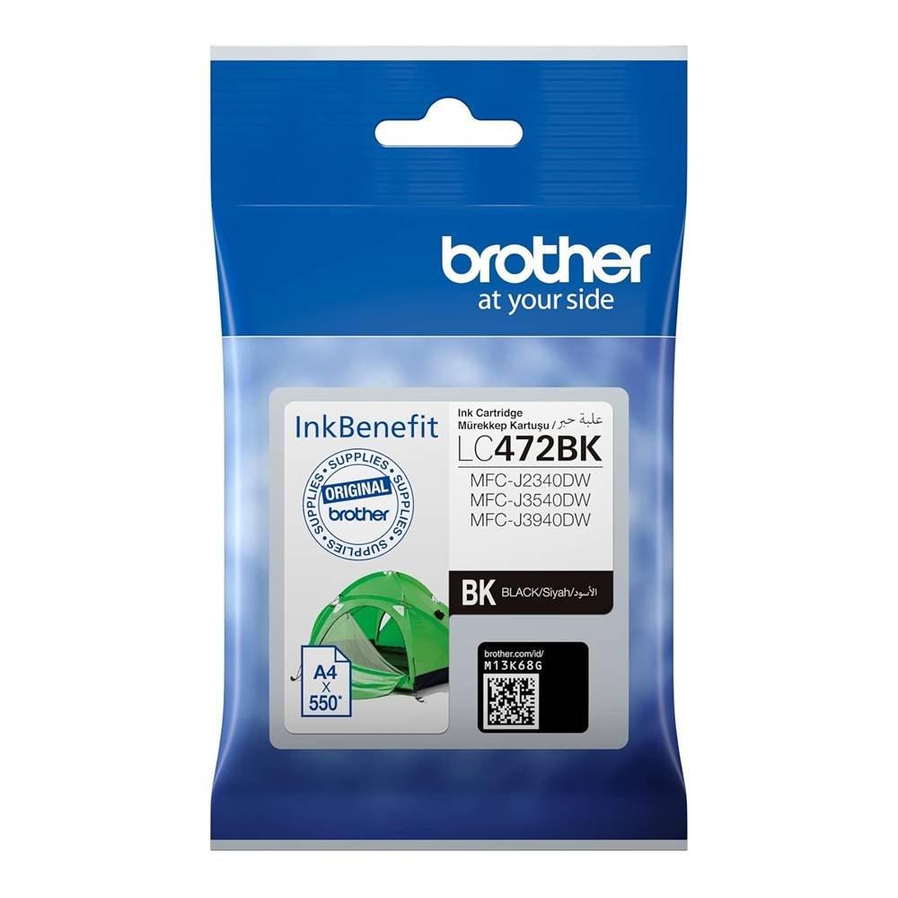 Brother Genuine Yield Black Ink, 550 Page, LC472BK  