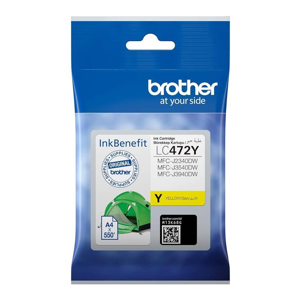 Brother Genuine Yield Yellow Ink, 550 Page, LC472Y 