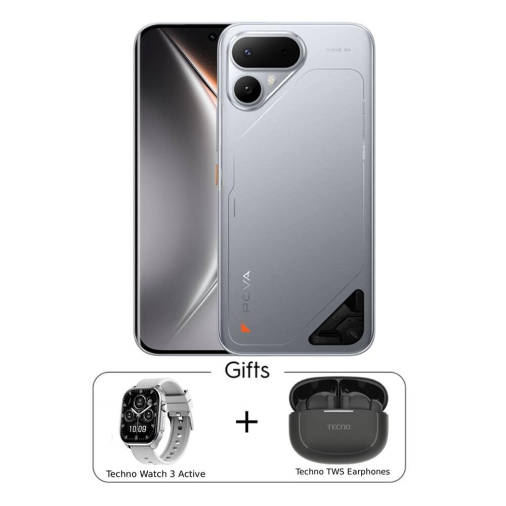 Tecno POVA Curve 2 5G Phone, 256GB, 12GB, 6.78” - Melting Silver