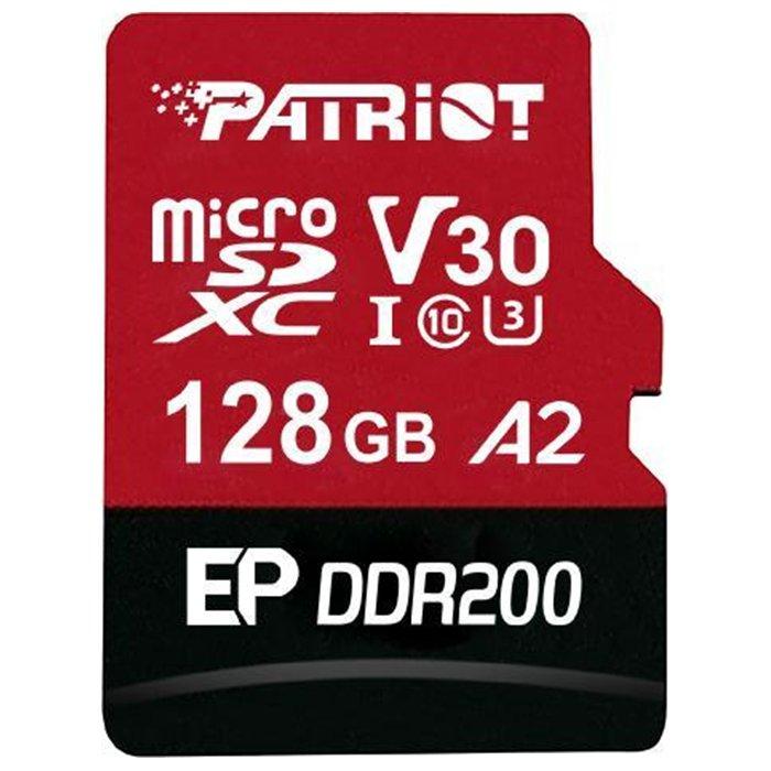 Patriot EP DDR200 V30 A2 microSD UHS-I Memory Card, 128GB – Red