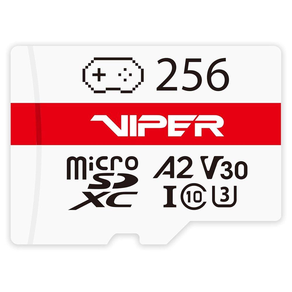 Patriot Viper V30 A2 microSD UHS-I Memory Card, 256GB – White